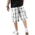 thumbnail image 2 of Ma Croix Men's Checkered Loose Fit Plaid Cargo Shorts, 2 of 7