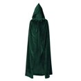 thumbnail image 1 of Cloak Century Star para niños, de 3 a 16 años, con capucha, terciopelo, color verde oscuro, 1 of 5