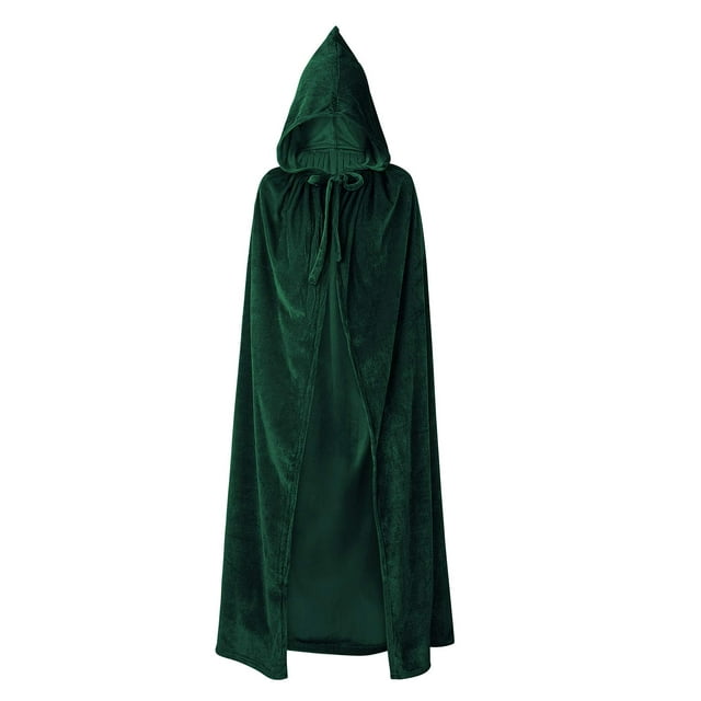Cloak Century Star para niños, de 3 a 16 años, con capucha, terciopelo, color verde oscuro