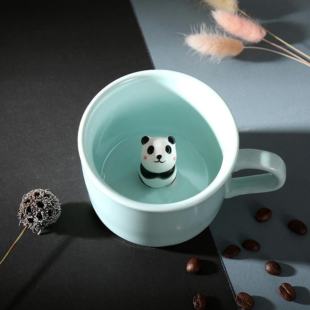 3D Novelty Pottery Coffee Cup Ceramic Animal Cute Pandas Gift