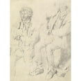 thumbnail image 2 of James Ward 12x14 Gold Ornate Wood Frame and Double Matted Museum Art Print Titled - Two Studies of a Seated Man, 2 of 4