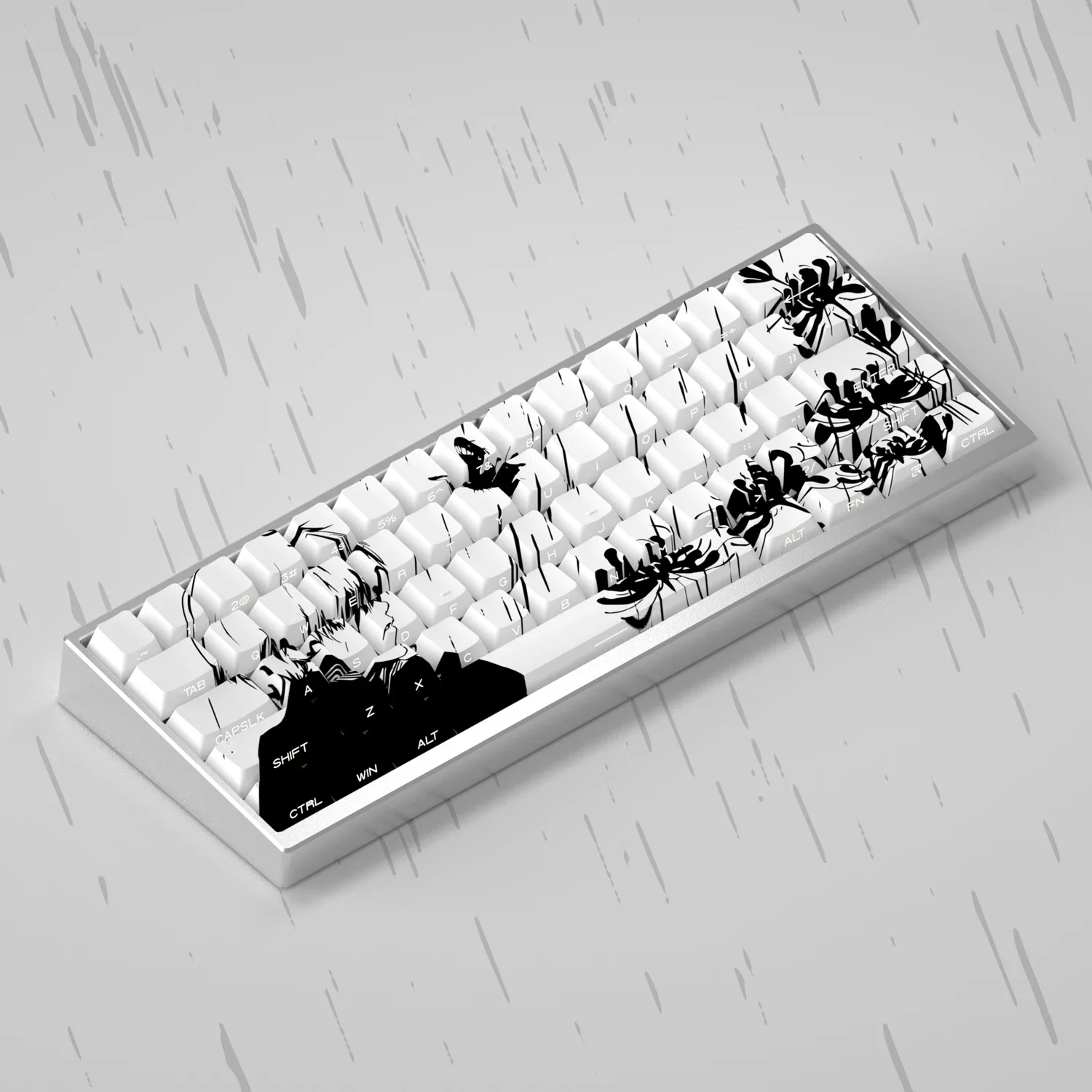 WenShao Tokyo Ghoul - Themed Keycap Set - Jinmu Yan Design | PBT Material with 5 - Sided Dye - Sublimation | Cherry - Profile, Side - Printed & Backlit | Compatible with MCHOSE Ace60