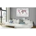 thumbnail image 2 of Tiptophomedecor Stretched Canvas World Map Art - World Map: Pink Continents - Stretched & Framed Ready To Hang Art, 2 of 3