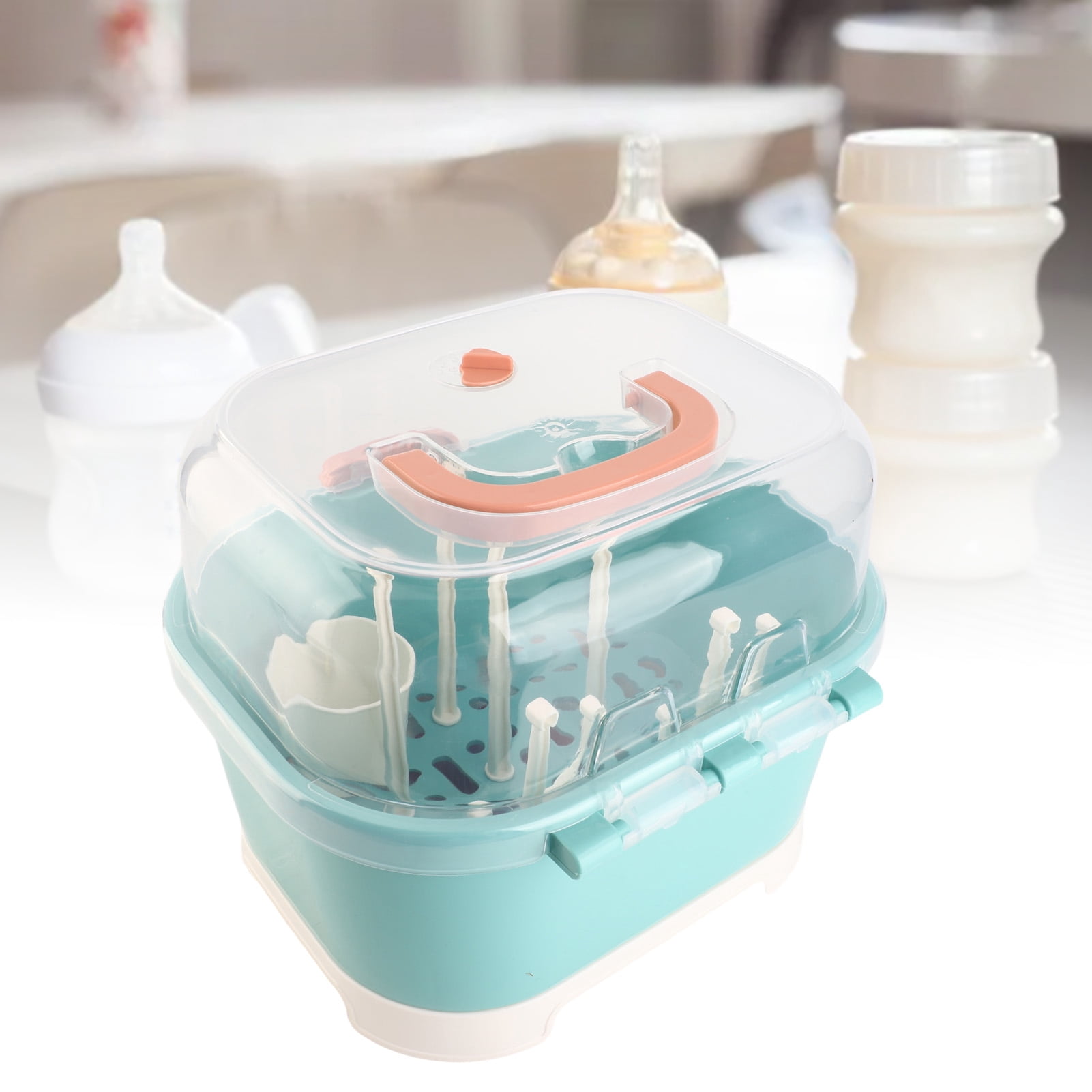 Sorven Drying Rack Storage Storage Nursing Bottle Storage Box Compact Household Dustproof Draining Thickened Plastic Baby Bottle Storage for Home