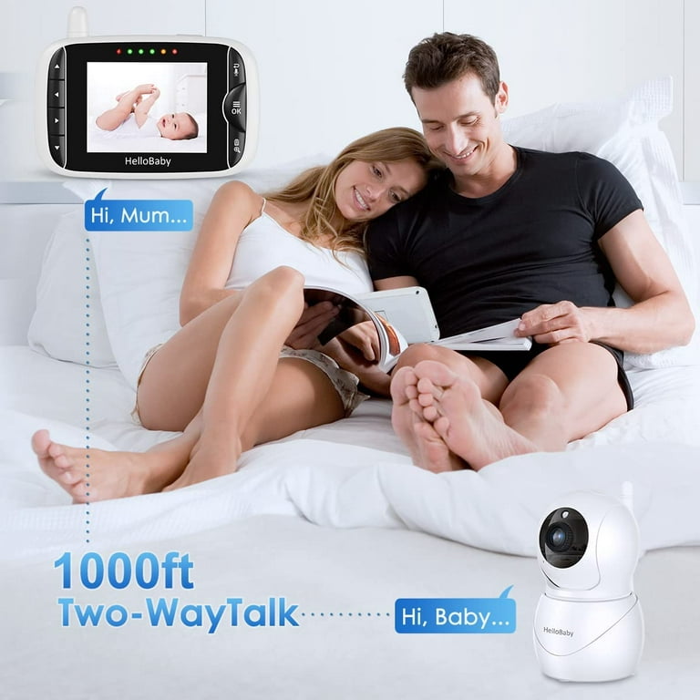 Babyphone HelloBaby HB66 avec caméra - Mobile à distance - Vision nocturne  - Fonction