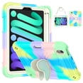 thumbnail image 1 of Case for iPad Mini 7 A17 Pro 2024/Mini 6 2021 8.3 Inch 7th/6th Gen with Butterfly Stand, Protective Tablet Cover with Pencil Holder Shoulder Strap for Kids Girls, Colourful Green, 1 of 7