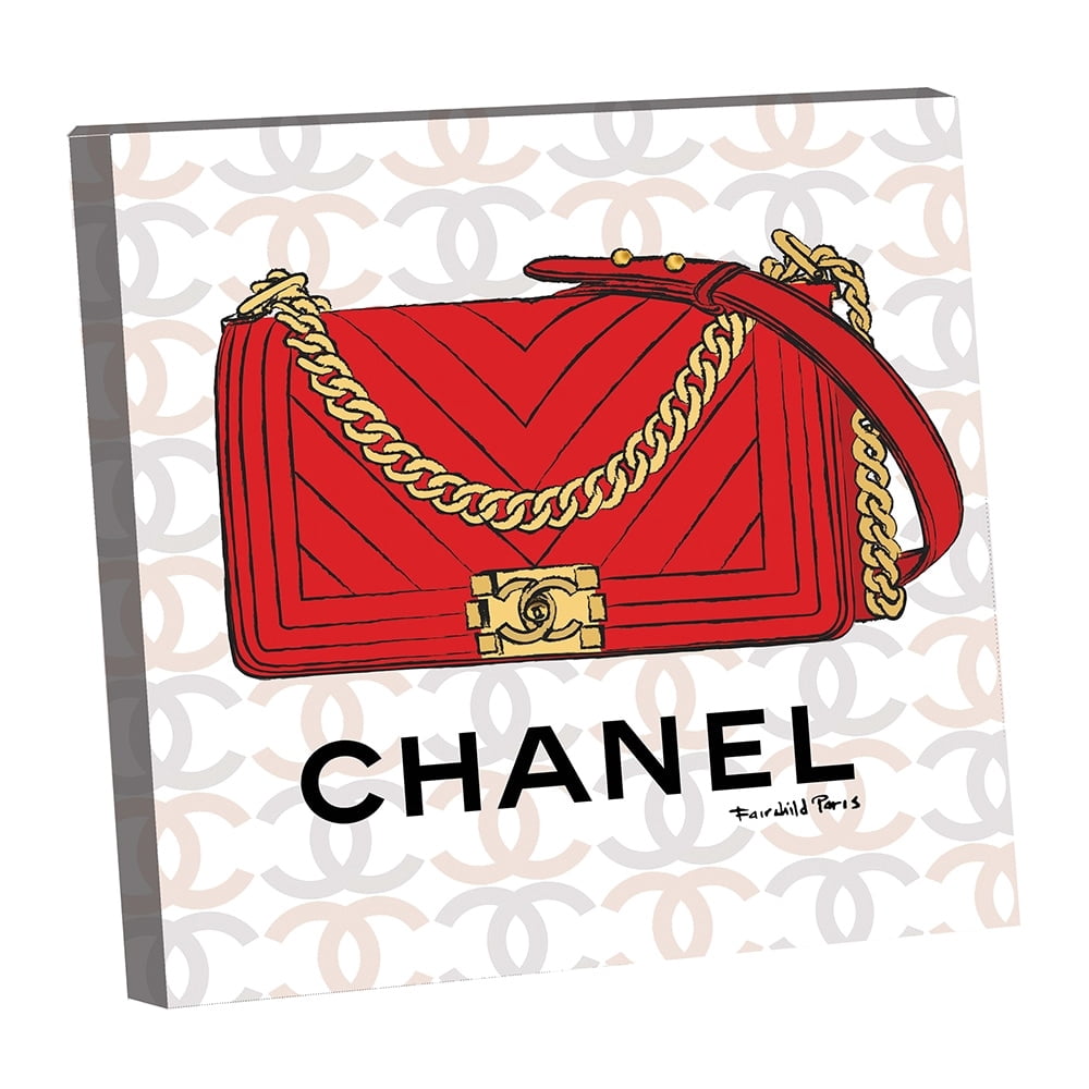 GLAM FASHION PURSE BAG - 14"x14" Canvas Artwork - Multi-Color 16 x 20