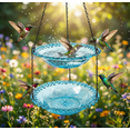 thumbnail image 6 of Solar Cascade Hanging Bird Bath Fountain, 2026 Solar Powered Cascading Outdoor Water Fountainwith Solars Pump & Glass Bowl, Decorative Garden Yard Patio Bird Bath Fountain (Blue Double-Tier), 6 of 7