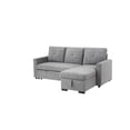 thumbnail image 2 of Serenity Gray Fabric Reversible Sleeper Sectional Sofa with Storage Chaise, 2 of 6