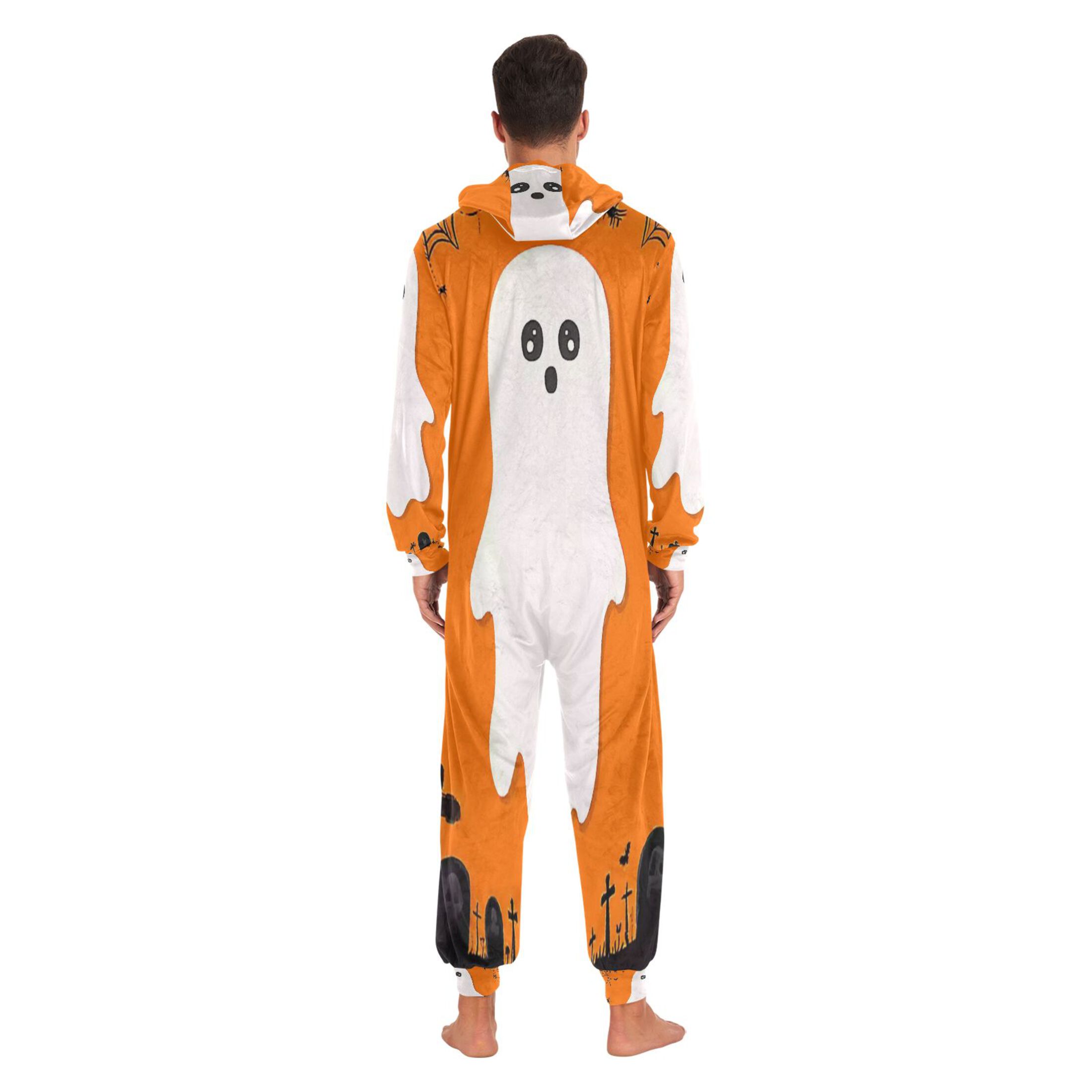 IAUYY Unisex Adult Onesie Pajamas Ultra-Soft Crystal-Soft Fabric, Halloween Adult Onesie Pajamas Adults,With a Zipper Plus Size Onesie Pajamas, Black Eyes