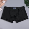 thumbnail image 4 of zeranth Men Underpants Plus Size High Elasticity Seamless Pocket Solid Color Soft Breathable Stretchy Waist Quick Dry No Constraint Mid Waist Men Boxers Underwear, 4 of 7