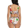 thumbnail image 3 of Daiia Christmas Gingerbread Cookies Women's Bikini Set Two Piece Swimsuit High Waisted Bikini Adjustable Straps Bikini Perfect for Beach, Pool, and Summer Vacation-Medium, 3 of 9