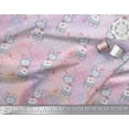thumbnail image 3 of Soimoi Pink polyester Crepe Fabric Teddy Bear & Dot Kids Print Fabric by the Yard 52 Inch Wide, 3 of 3