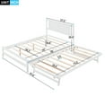 thumbnail image 2 of Harper & Bright Designs Full Size Platform Bed with Adjustable Trundle, Wooden Full Bed Frame with Headboard, White, 2 of 16