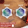 thumbnail image 3 of 3drose, Keep Calm and Dream Big. Cosmos. Universe., 3 inch Snowflake Porcelain Ornament, 3 of 7