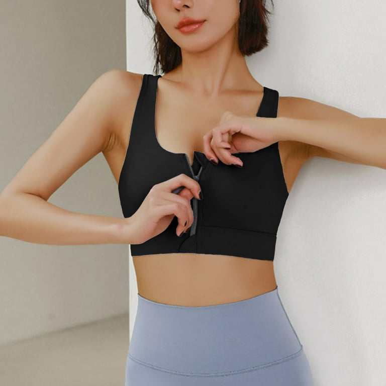 Wireless Bras for Women Front Closure Zipper Breathable Comfy Workout  Seamless Bralettes Fullover Coverage Wireless Bras