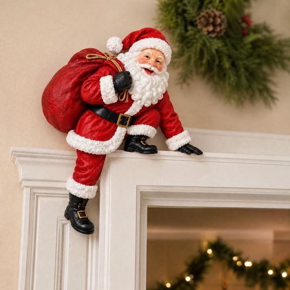 Christmas Peekaboo Door Frame Corner Decor, Christmas Door Decorations