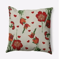 18" x 18" Simply Daisy Love In The Garden Polyester Indoor/Outdoor Pillow, Oatmeal Qty 1