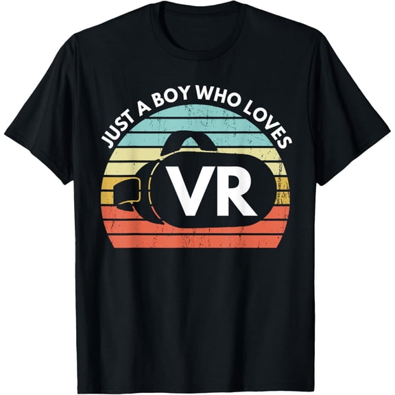 Just A Boy Who Loves VR Funny Virtual Reality Athlete Gamer T-Shirt