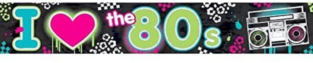 Amscan Radical 80's Foil Party Banner Decoration, 25', Black (Two-Pack)