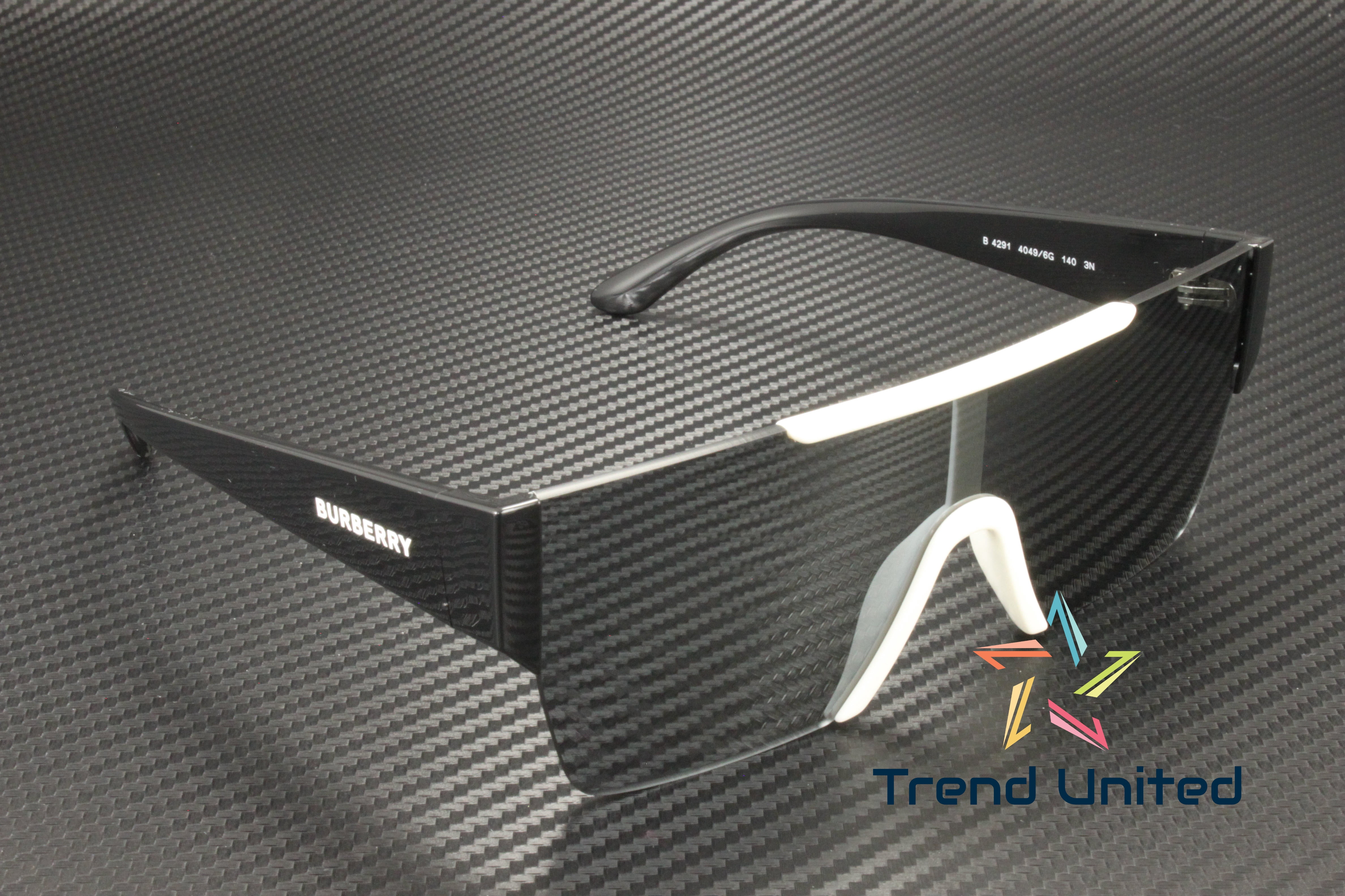 Burberry BE 4291 Nylon Mens Rectangle Sunglasses Black 138mm Adult