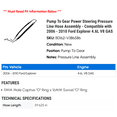 thumbnail image 2 of Pump To Gear Power Steering Pressure Line Hose Assembly - Compatible with 2006 - 2010 Ford Explorer 4.6L V8 GAS 2007 2008 2009, 2 of 2