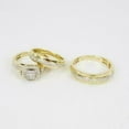 thumbnail image 4 of Engagement Wedding Trio Ring Set For Couple - Round Cut Diamond 14k Yellow Gold Plated Silver Anniversary Gift, 4 of 4