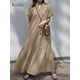 thumbnail image 2 of Summer Holiday Long Dress Women Elegant Maxi Sundress Causal V Neck Short Sleeved Vestidos ZANZEA Solid Oversized Robe FemmeS Gao Jinjia LED, 2 of 2