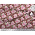 thumbnail image 2 of Soimoi Moss Georgette Fabric Check,Leaves & Rose Floral Print Sewing Fabric Yard 42 Inch Wide, 2 of 3