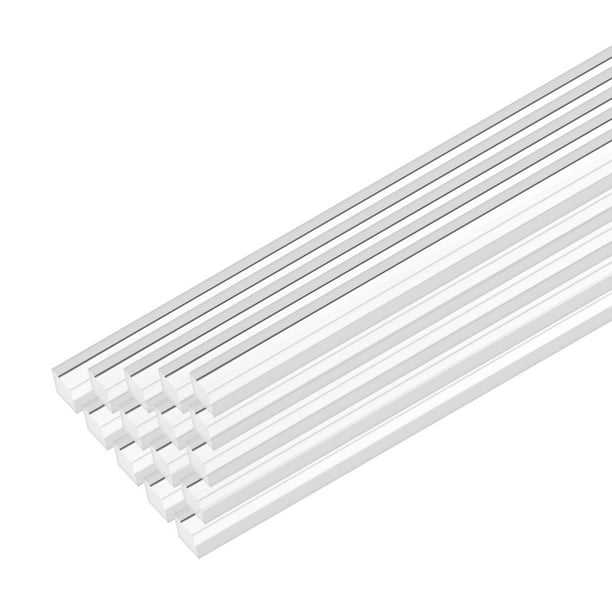 Uxcell Paquete de 15 Varillas Cuadradas de Acrílico, 11.81 x 0.2 Pulgadas/ 300 x 5 mm Varillas de Acrílico Transparentes para Manualidades, Iluminación, Jardinería, Decoraciones