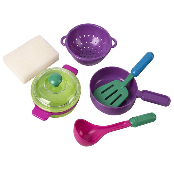 食器 Big Mo's Toys Pretend Play Dishes Playset - Little Chef Set Kids Serving Dishes - Play Cups Cutlery Ladle Tableware Pots and Dish Drain Dsseng Big Mo's Toys Pretend Play Dishes Playset – Little Chef Set
