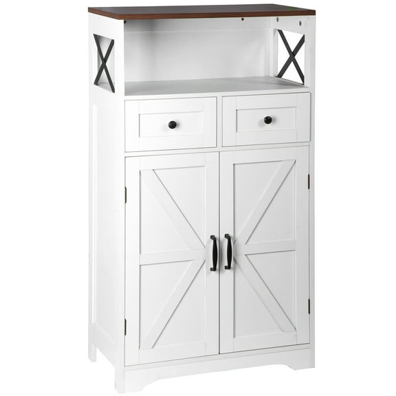 ZENY 42.5" Storage Cabinet with Drawers and Shelves, Kitchen Pantry Storage Cabinet for Dining Living Room Home Office White