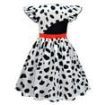 thumbnail image 3 of Girl Dalmatian Costume Polka Dots Dress w/Wig Gloves Mask for Halloween Dress up, 3 of 8