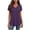 Purple, variant on Women's V-Neck Darted Blouse With Cinched Waist And Short Sleeves