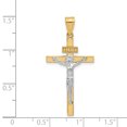 thumbnail image 2 of 14k Yellow and White Gold Two-tone INRI Crucifix Pendant Length 37mm, 2 of 2