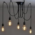thumbnail image 2 of Vintage Industrial Ceiling Pendant Light Blending Retro And Industrial Styles, 1.2M Height With 5 Bulbs, Ideal For Living Room Kitchen Dining Room Bedroom Foyer Hallway Cafe Bar, 2 of 7