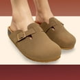 thumbnail image 5 of Chase & Chloe Women's Suede Clogs Adjustable Buckle Mules Cork Footbed Sandal Potato Shoes with Arch Support, 5 of 5