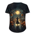 thumbnail image 5 of ersvoioy Plus Size Halloween Shirts for Women Cute Graphic Tshirt Crew Neck Short Sleeve Oversized Halloween shirt Party Fall Loose Fit Casual Basic Tee Tops,Size M-5XL Multicolor L, 5 of 5