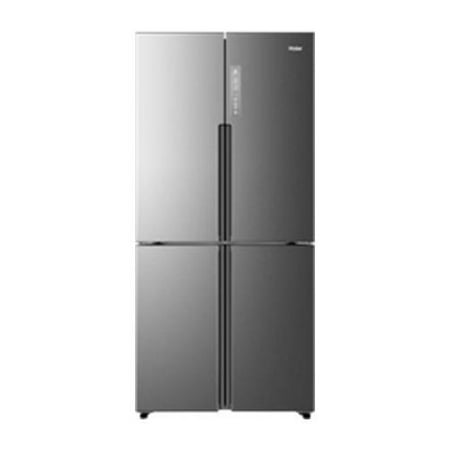 HRQ16N3BGS 33 4 Door Refrigerator Door Refrigerator with 16.4 cu. ft. Capacity Counter Depth Sabbath Mode Forced Air Cooling LED Lighting and Quick Chill/Quick Freezer in Stainless Steel