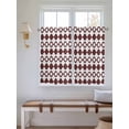 thumbnail image 2 of Retro Boho Bathroom Window Curtain, Dark Red Geometric Pattern Rhombic Bohemia Light Filtering Coffee Kitchen Curtains, Bedroom Living Room Curtains 2 Panel 84"x45", 2 of 6