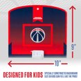 thumbnail image 4 of Franklin Sports NBA Washington Wizards Mini Over the Door Basketball Hoop - Kids Indoor Mini Basketball Hoop with Basketball - NBA Fan Shop Mini Hoop for Bedroom + Office - Over the Door Mini Hoop Set, 4 of 11