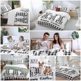 thumbnail image 5 of King 4 Piece Bedding Set Happy Easter Bunny Soft Breathable Duvet Cover and Pillowcase, Black White Buffalo Plaid Rabbit Duvet Cover Set Bed Sheets for Bedroom Dormitory Guest Room, 5 of 9