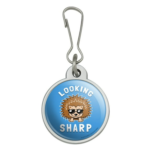 Looking Sharp Porcupine Funny Humor Jacket Handbag Purse Luggage Backpack Zipper Pull Charm
