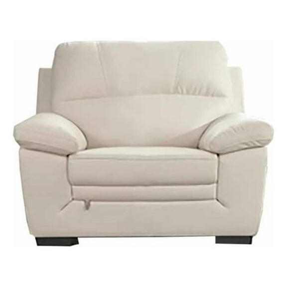 American Eagle EK045-IV-CHR Ivory Italian Top Grain Leather Chair