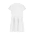 thumbnail image 4 of Women's Summer Casual Dress Crew Neck Babydoll Dress Ruffle Short Sleeve Sundress Tiered A-Line Swing Beach Mini Dress, 4 of 8