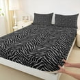 thumbnail image 3 of jejeloiu Gray Zebra Striped Twin Sheet Sets,Retro Geometric Lines Bedding For Adults 3 Pieces, 3 of 7