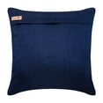 thumbnail image 3 of The HomeCentric Pillow Cover, Navy Blue Decorative Pillowcase Pack of 2, 16x16 inch (40x40 cm) Silk Zippered Pillow Covers, Solid Color, Ribbon Embroidery, Pillow Cover For Sofa - All Thats Navy, 3 of 3
