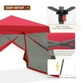 thumbnail image 5 of INTER HUT 10x10 Pop up Canopy Tent with Mesh Netting, Slant Leg Instant Screened House Gazebo, Red, 5 of 7