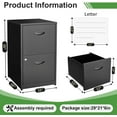thumbnail image 2 of 2 Drawer File Cabinet, Black Metal File Cabinets for Home Office，2- Drawer File Cabinet with Lock, Small File Cabinet,Two Drawer Vertical File Cabinet for Letter, 2 of 7