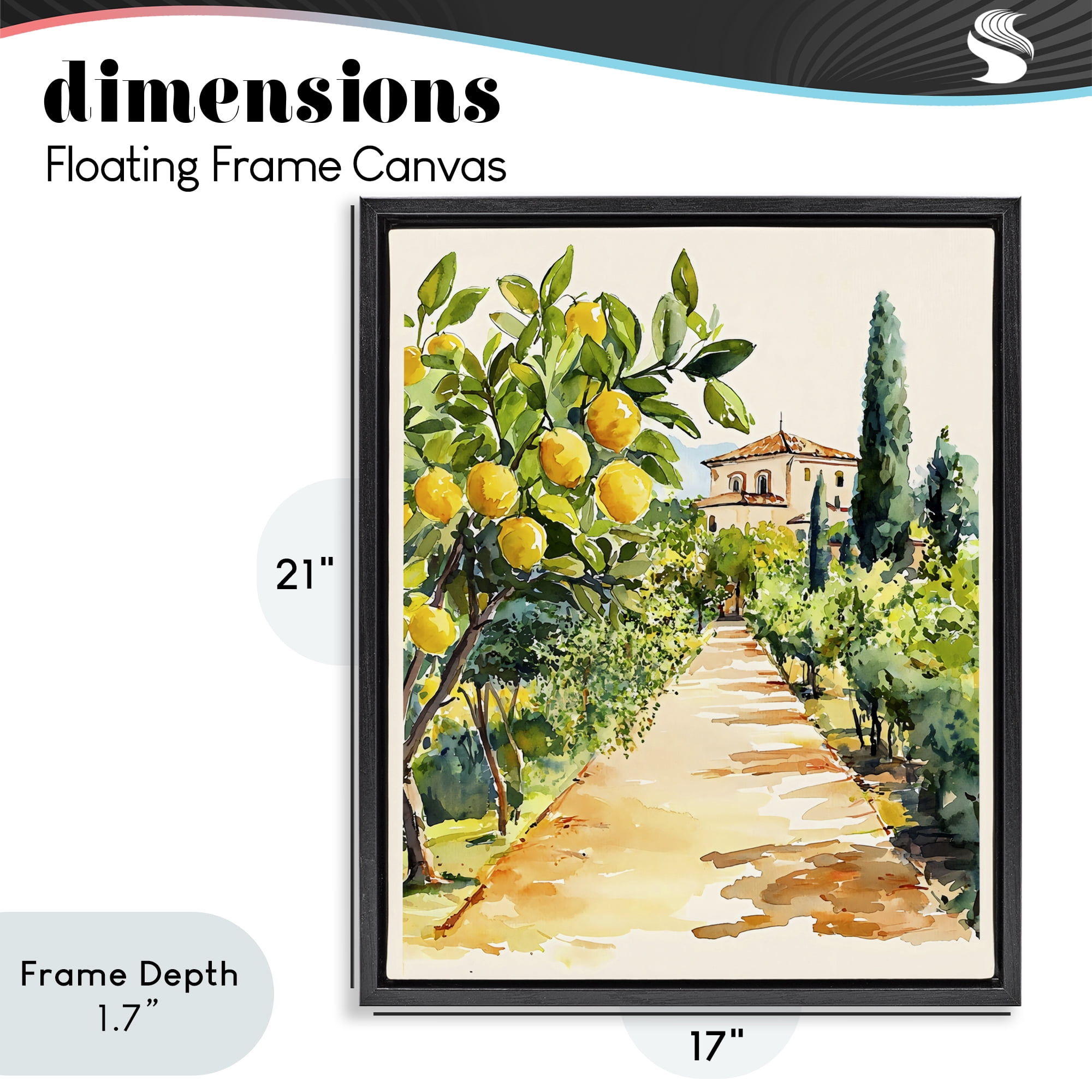 Stupell Industries Lemon Grove Pathway Black Framed Floater Canvas Wall Art, design by LSR Design Studio